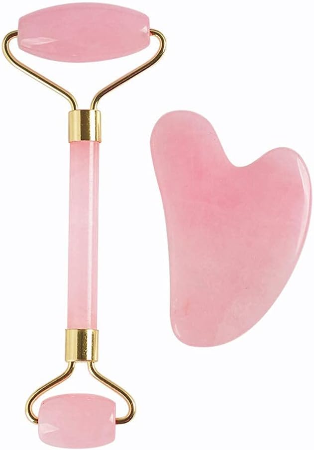 Avelia Rose Quartz Roller & Gua Sha Set